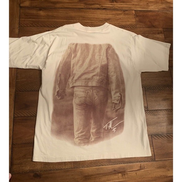 Vintage 90s Tim McGraw All I Want Large Print Tan TShirt Sz Large USA MADE, Wow! - Picture 9 of 10